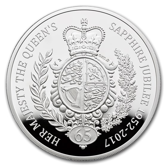2017 Great Britain 5 oz Proof Silver Sapphire Jubilee 2017 Great Britain 5 oz Proof Silver Sapphire Jubilee